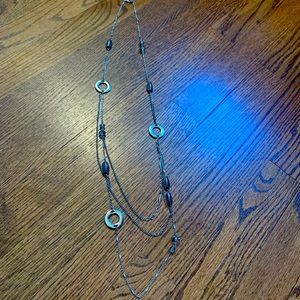 Long silver necklace
